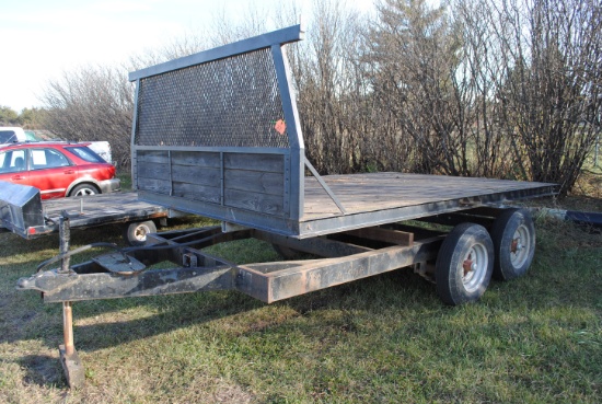 Homemade Trailer with hoist, 7.5' wide by 12' long, no license plate, no title, farm use only