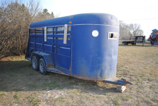 Homemade 16' Bumper Pull Livestock Trailer, side door, wood floor, center divider, no jack, no licen