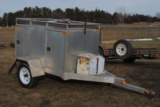 1994 Victory Trailer, all aluminum, 4-door, 6' long, 3' tall, 4' wide, wheel width is 6' wide, torsi