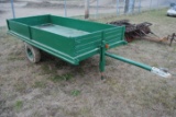 2-Wheel Farm Trailer, steel bed with wood sides, jack, 4'x9', NO TITLE - farm use only