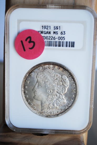 1921 Morgan Dollar, MGC graded, MS63