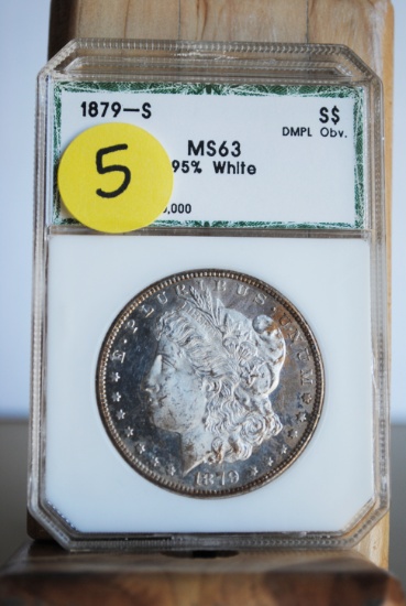 1879 Morgan Dollar, 'S', PCI graded, MS63