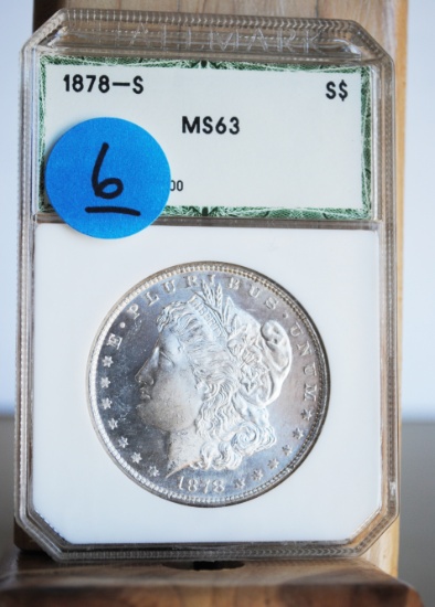 1878 Morgan Dollar, 'S', PCI graded, MS63