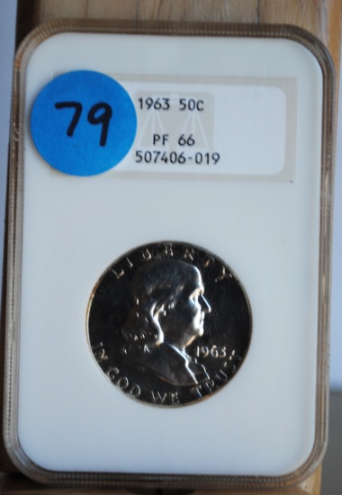 1963 Proof Franklin Half Dollar, NGC graded, 66