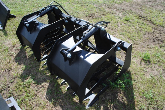 66" Rock Grapple- no couplers, NEW, Skid steer quick tach, Peak Attachment brand