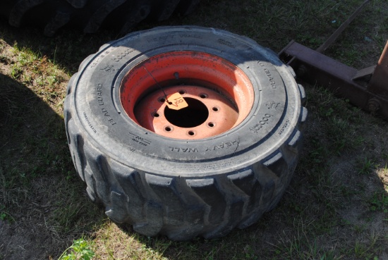 12-16.5 Bobcat bead guard Heavy wall tire w/ 8 bolt rim