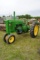 JD early 1947 'G' w/pan seat, narrow front, 540 pto, Baker Hydr. valve, runs, new decals in office f