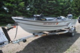 1983 Alumacraft Classic 16' boat with Evinrude 40HP, VRO on '82 EZ Loader Trailer - open, Minn-Kota