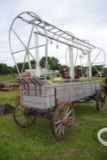 covered wagon on steel wheels