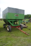 Dakon Model 280 Gravity Box with extension on Lindsay running gear, 300+/- bushels, extendable pole