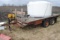 Homemade 14'x8' Tandem Axle farm trailer with trailer house axles with 900 +/- gallon poly tank used