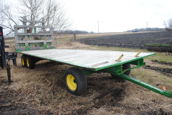 8'x22.5' Hay Rack on Tandem Axle Running Gear, extendable pole, rear hitch