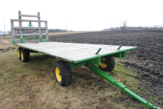 8'x22.5' Hay Rack on Tandem Axle Running Gear, extendable pole, rear hitch