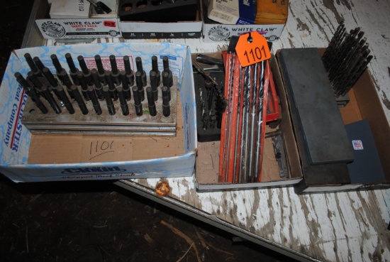 3 Flats of misc. drill bits & tap set