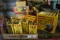 Vintage VX-6 cadmium battery additive boxes, some with Lee Petty advertising, 1 complete store displ