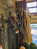 Chains, clevis, tow straps, chain binders, cable winch (no cable)