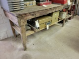 Wood shop table, approx. 247