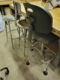 Plastic and metal shop chairs (3)