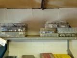 Plastic organizers (11) of roll pins, replacement nut tool, misc. metal screws, O-rings, sheet metal