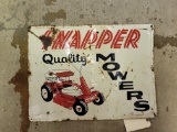 Snapper mowers metal sign; rusted