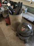 Shop Vac and Sears Craftsman shop vacuums with misc. parts and hoses, Unknown if working or complete