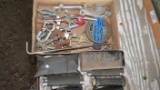 Assorted motorcycle parts, carry on tool set, j hooks
