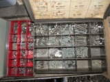 Metal cases with assorted nuts and bolts, metric screws