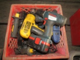 Electric drills with battery packs and chargers