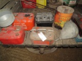 Metal gas cans, battery box, funnels