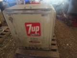 Vintage coin operated 7-Up soda pop cooler; Approx. 18