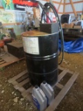 55 gallon antifreeze drum with pump; SAE 5W-20 oil