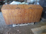 Large homemade wood storage box; was used to store corn for stove; Approx. 18