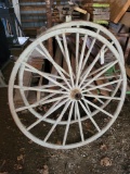 (2) Wood spoke wagon wheels, 45
