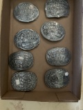 Hesston National Finals Rodeo standard size collector belt buckles - 1990s and 2000 various years