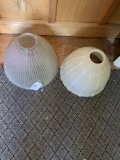 Vintage white and clear glass lamp shades