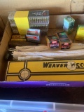 Weaver scope, gun cleaning items, Mini-Mag 22 bullets and other shells