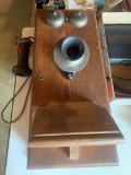 Vintage wood wall telephone