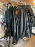 Leather jackets and vests; most medium and large