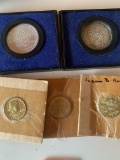 American Revolution Bicentennial Le Center Centennial 1876-1976 coins (2), Lot also includes 1964 si