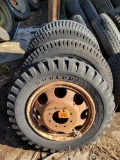 Used truck tire rim set (4); 8 bolt pattern