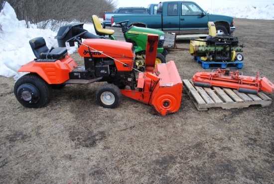 Ariens Lawn Tractor with 18HP Kohler motor, 48" snowblower, 48" mower deck, rear wheel weights, runs