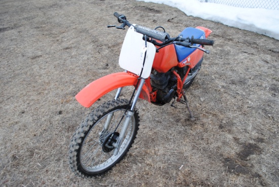 1986 Honda 100R Dirtbike, owner states runs & drives but needs brake work, NO REGISTRATION ON THIS,