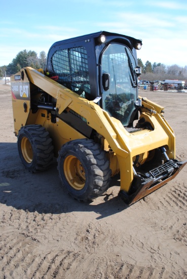2015 Cat 246D Skidloader, 2-speed, high flow, quick tach, winter package, air suspension seat, back