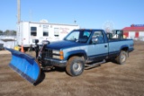 1992 Chevy 2500, 4x4, long box, 8' Northman poly snow plow, 2