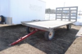 8'x16' Hay Rack on running gear with back
