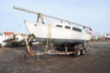 1974 Grampian 26 Sloop Sailboat on Trailer, 26' long by 8.5' wide, fiberglass, Hull #GRM267140474, t