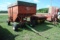 Bushnell Gravity Box on JD running gear, approx. 150+/- bushel, w/side extensions, extendable pole