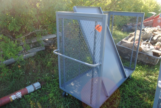 Rolling metal cart, 5' wide, 4' tall, 31" deep