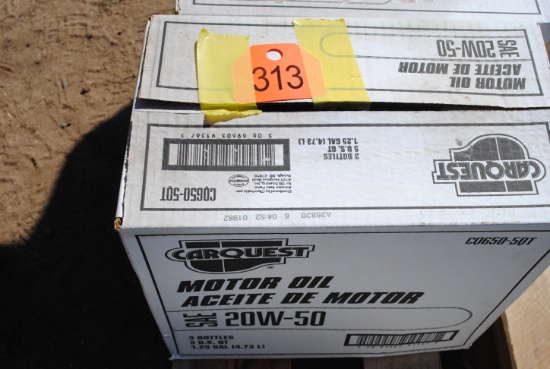 2 Boxes of (3) 5-quart jugs 20W/50 motor oil (sells 2 times the money)