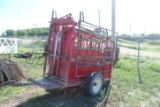 Portable Vet Chute, manual lift up and down, manual headgate, no back rear gate, palpation cage, sid